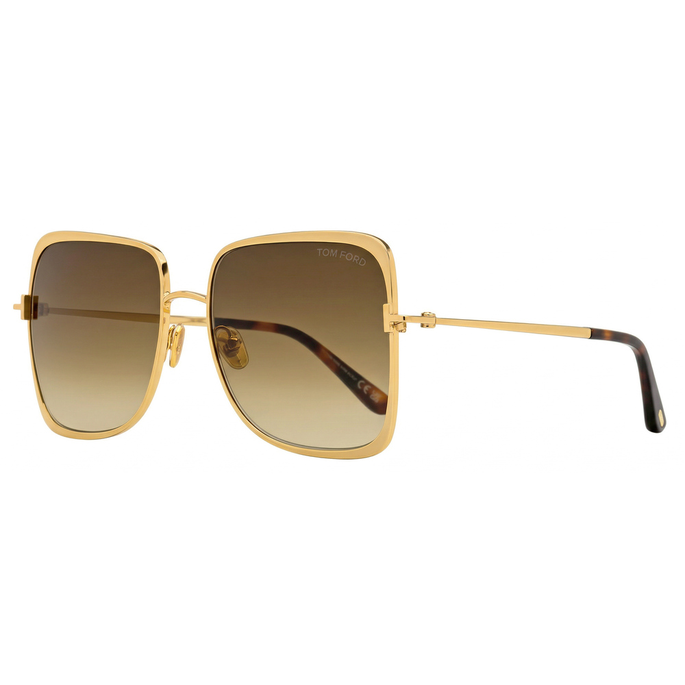 Tom Ford Tara-02 Geometric Sunglasses TF1319 30F Deep Gold 57mm FT1319